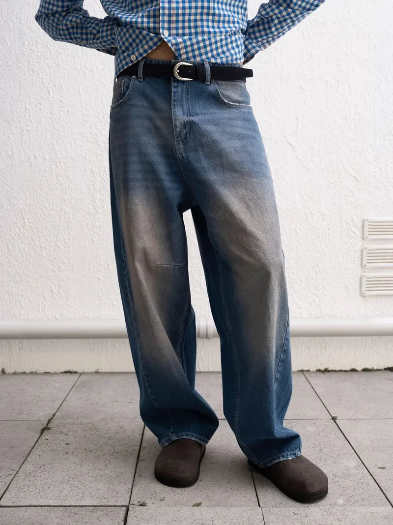 جيستو بنطلون جينز فضفاض جيستو بسحاب